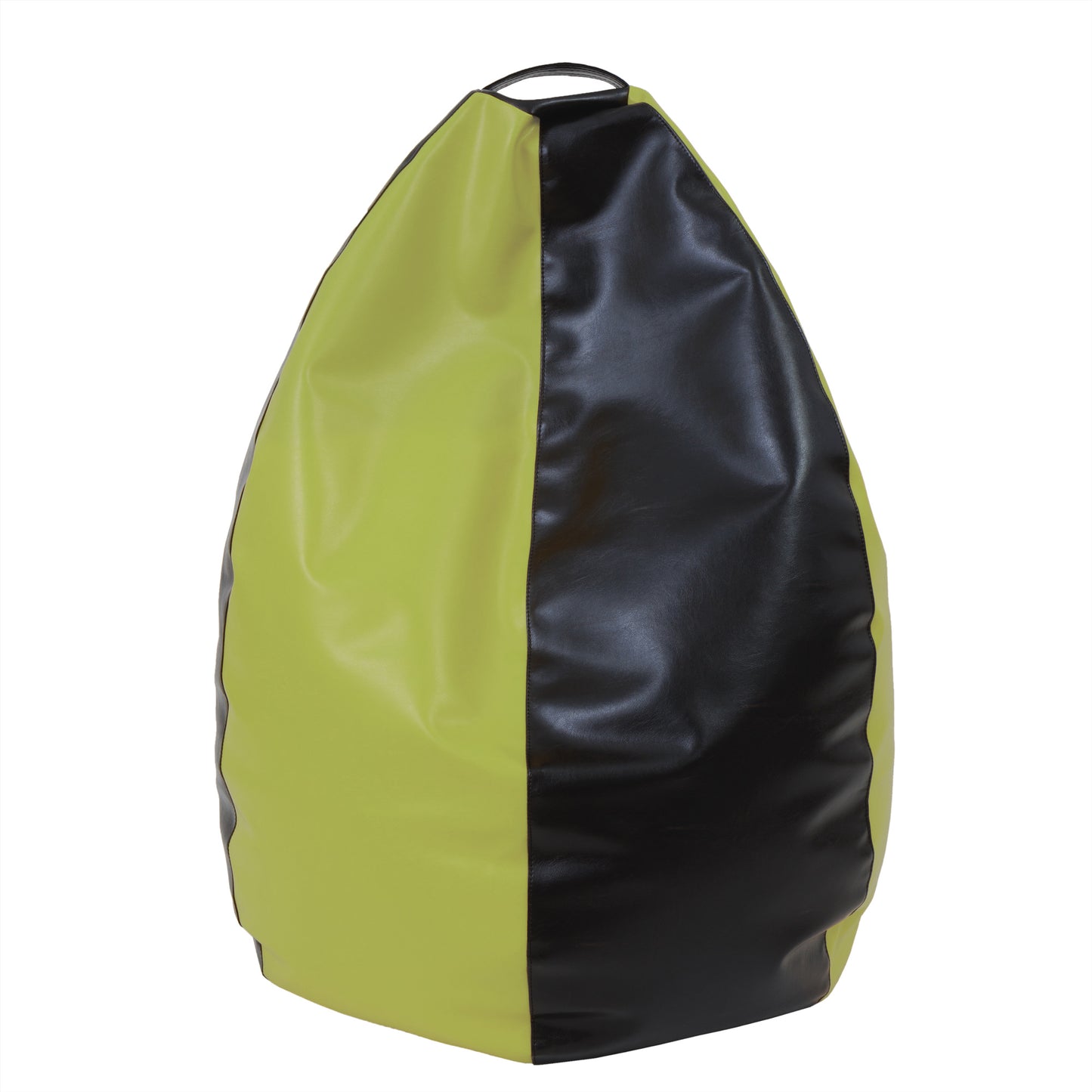 Fotolii puf Mara - imitatie piele - wenge/verde