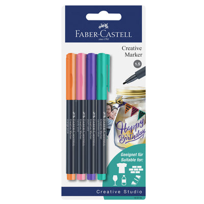 Marker Creativ Set 4 Culori Faber-Castell