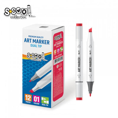 Marker Cu 2 Capete, 6Mm/3Mm, Rosu - S-Cool