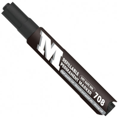 Marker permanent negru reincarcabil M&G 708 varf rotund 3mm cerneala pe baza de ulei rezistenta la apa pentru orice suprafata