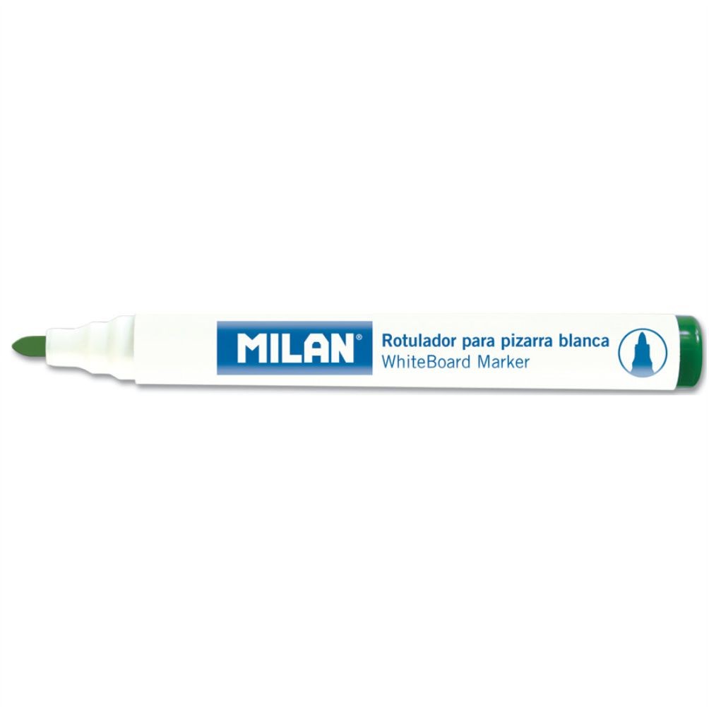 Marker pentru tabla magnetica Milan verde stergere uscata fara urme varf rezistent pentru whiteboard si sticla
