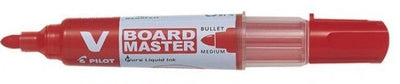 Marker pentru tabla magnetica Pilot V-Board Master rosu reincarcabil varf rotund 2mm cerneala lichida plastic reciclat