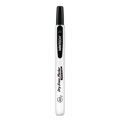Marker negru pentru tabla alba retractabil Writech varf rotund 2mm sistem clicker reincarcabil stergere usoara