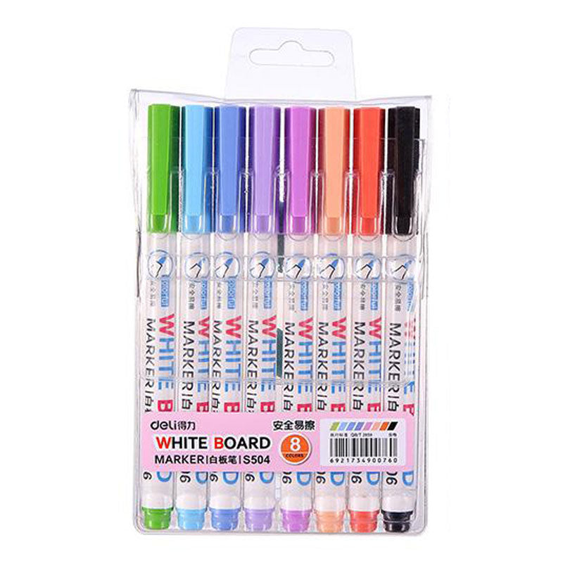 Marker Whiteboard Slim Set 8 Bucati Deli