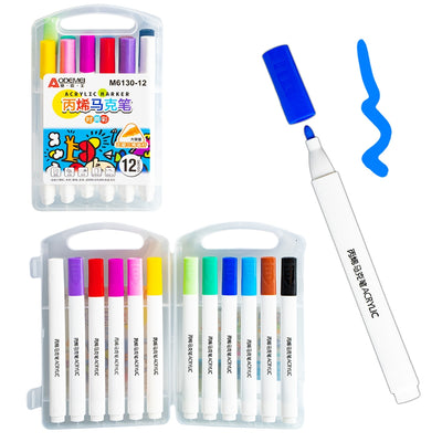 Markere Acrilice, 12 Culori/Set - Aodemei