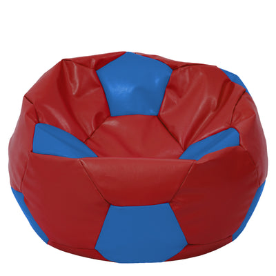 Fotoliu Puf Mega Ball - Imitatie Piele - Rosu/Albastru