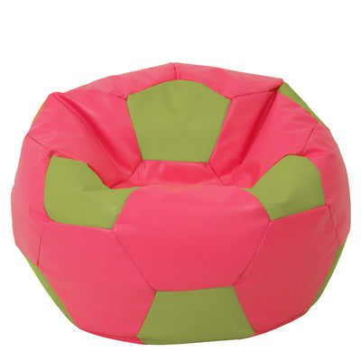 Fotoliu Puf Mega Ball - Imitatie Piele - Roz/Verde