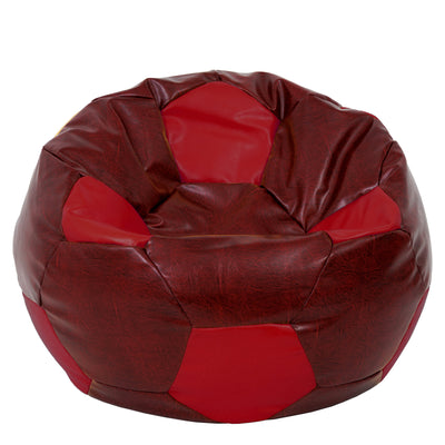 Fotoliu Puf Mega Ball - Imitatie Piele - Bordo/Rosu