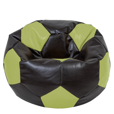 Fotoliu Puf Mega Ball - Imitatie Piele - Wenge/Verde