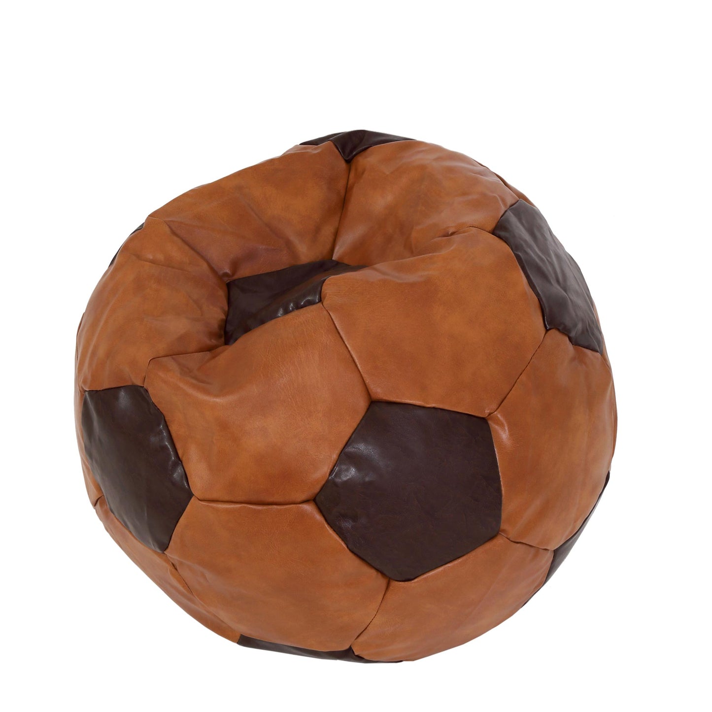 Fotoliu puf Mondo Ball - imitatie piele - coniac/maro