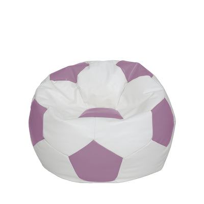 Fotoliu Puf Mondo Ball - Imitatie Piele - Alb/Mov