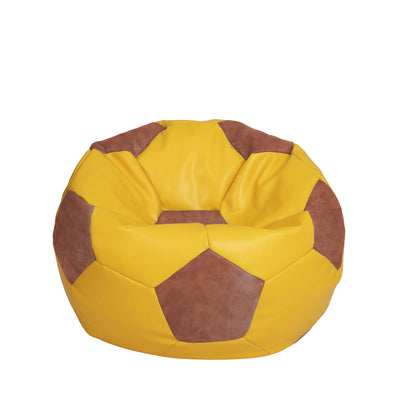 Fotoliu Puf Mondo Ball - Imitatie Piele - Galben/Coniac