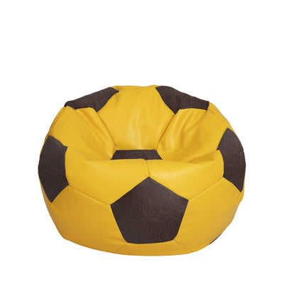 Fotoliu Puf Mondo Ball - Imitatie Piele - Galben/Maro