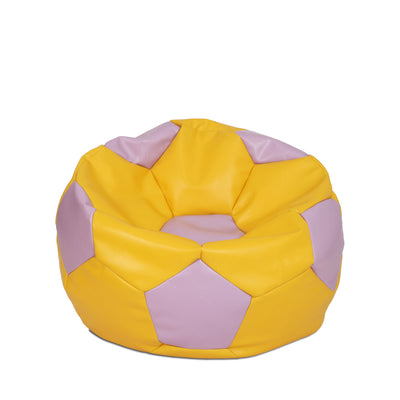 Fotoliu Puf Mondo Ball - Imitatie Piele - Galben/Mov