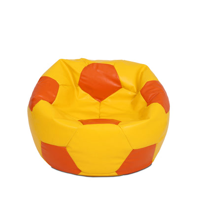 Fotoliu Puf Mondo Ball - Imitatie Piele - Galben/Portocaliu