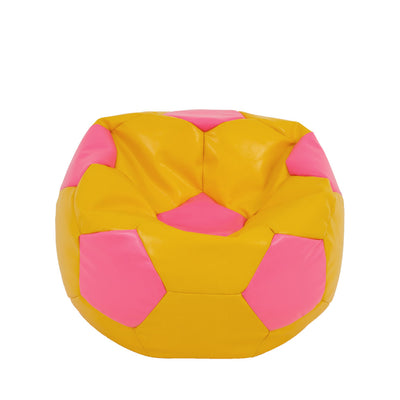 Fotoliu Puf Mondo Ball - Imitatie Piele - Galben/Roz