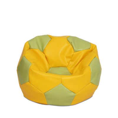 Fotoliu Puf Mondo Ball - Imitatie Piele - Galben/Verde