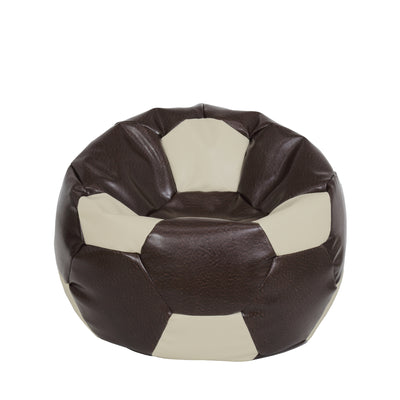 Fotoliu Puf Mondo Ball - Imitatie Piele - Maro/Crem