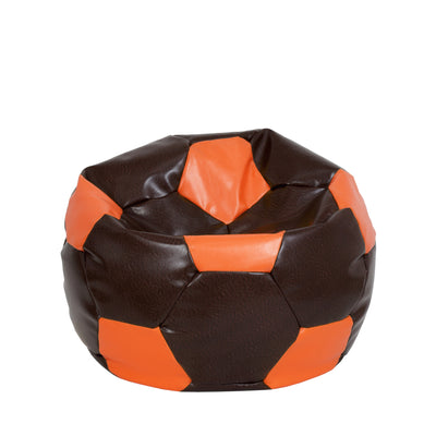 Fotoliu Puf Mondo Ball - Imitatie Piele - Maro/Portocaliu