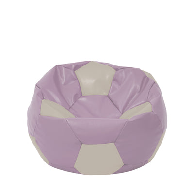 Fotoliu Puf Mondo Ball - Imitatie Piele - Mov/Crem