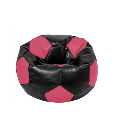 Fotoliu Puf Mondo Ball - Imitatie Piele - Negru/Roz