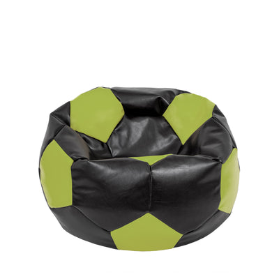 Fotoliu Puf Mondo Ball - Imitatie Piele - Negru/Verde