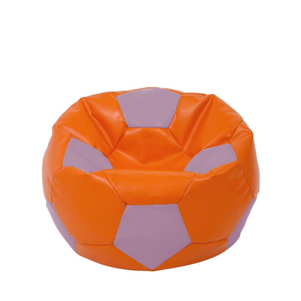 Fotoliu puf Mondo Ball - imitatie piele - portocaliu/mov