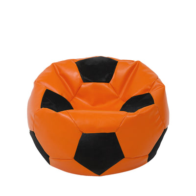 Fotoliu Puf Mondo Ball - Imitatie Piele - Portocaliu/Negru