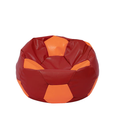 Fotoliu Puf Mondo Ball - Imitatie Piele - Rosu/Portocaliu