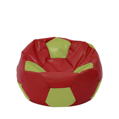 Fotoliu Puf Mondo Ball - Imitatie Piele - Rosu/Verde