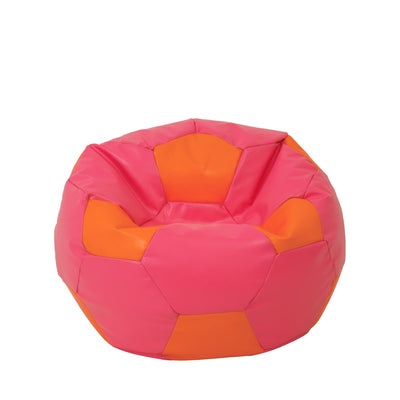 Fotoliu Puf Mondo Ball - Imitatie Piele - Roz/Portocaliu