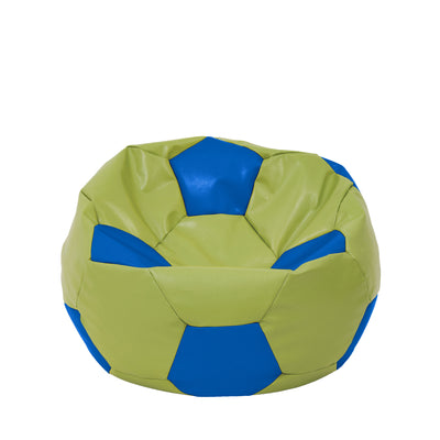 Fotoliu Puf Mondo Ball - Imitatie Piele - Verde/Albastru