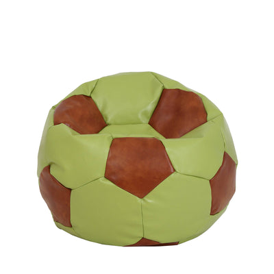 Fotoliu Puf Mondo Ball - Imitatie Piele - Verde/Coniac