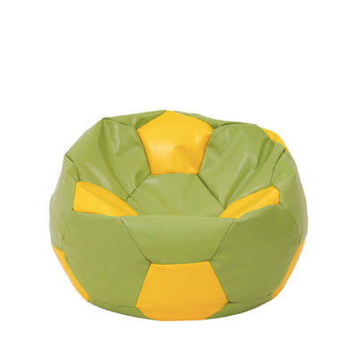 Fotoliu Puf Mondo Ball - Imitatie Piele - Verde/Galben