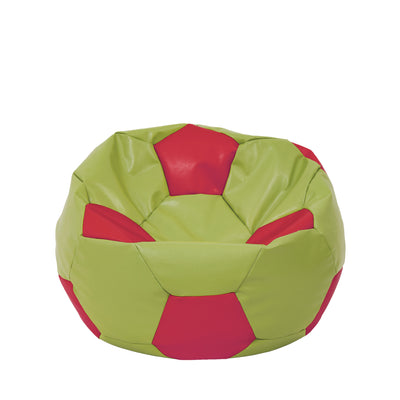 Fotoliu Puf Mondo Ball - Imitatie Piele - Verde/Rosu