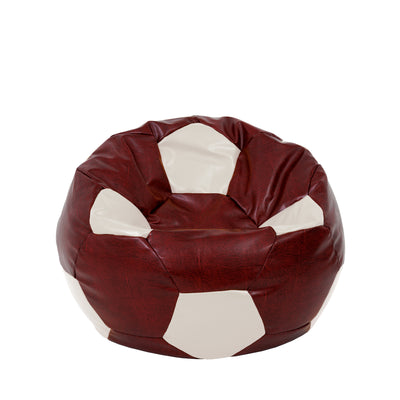 Fotoliu Puf Mondo Ball - Imitatie Piele - Bordo/Crem
