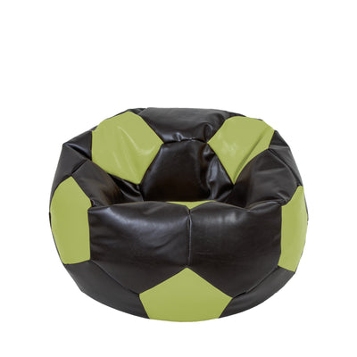 Fotoliu Puf Mondo Ball - Imitatie Piele - Wenge/Verde