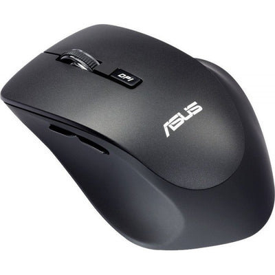 Mouse wireless optic ASUS WT425 de 1600 DPI cu 6 butoane pentru mâna dreaptă în culoare neagră
