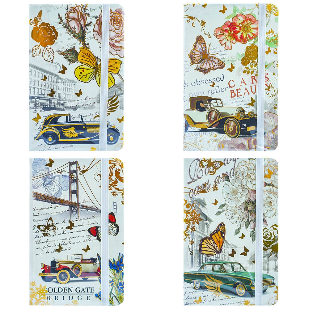 Notes A7 Cu Elastic, 80 File, Orase Si Masini