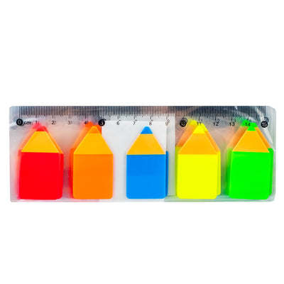 Notes Adeziv, Creion, Cu Rigla, 5 Cul/Set