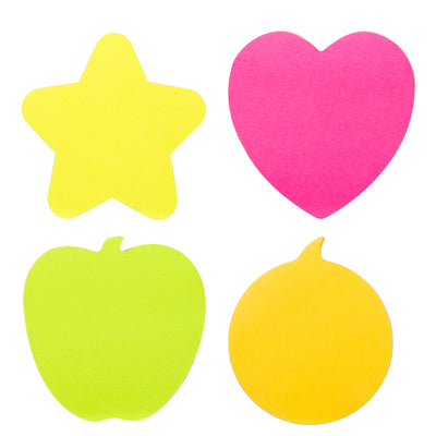 Notes adeziv Deli în diverse forme cu culori neon 76x76 mm 100 file pentru birou și școală