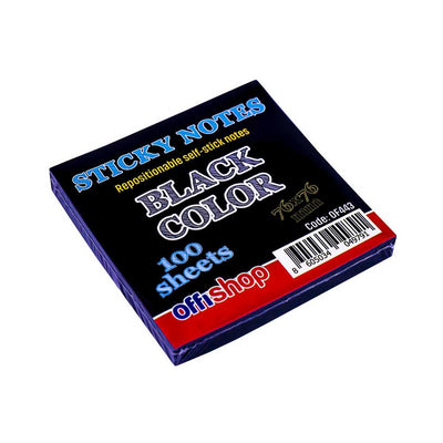 Notes Adeziv Negru, 75X75 Mm, 100File/Set - Offishop