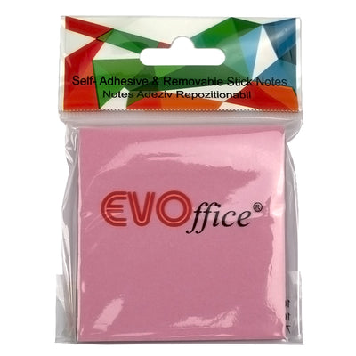 Notes Autoadeziv 76*76 Mm, Roz Pastel, 100 File Evoffice