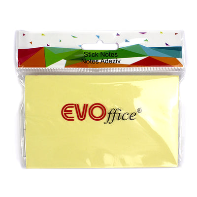 Notes Autoadeziv 76*127 Mm, Galben Pastel, 100 File Evoffice
