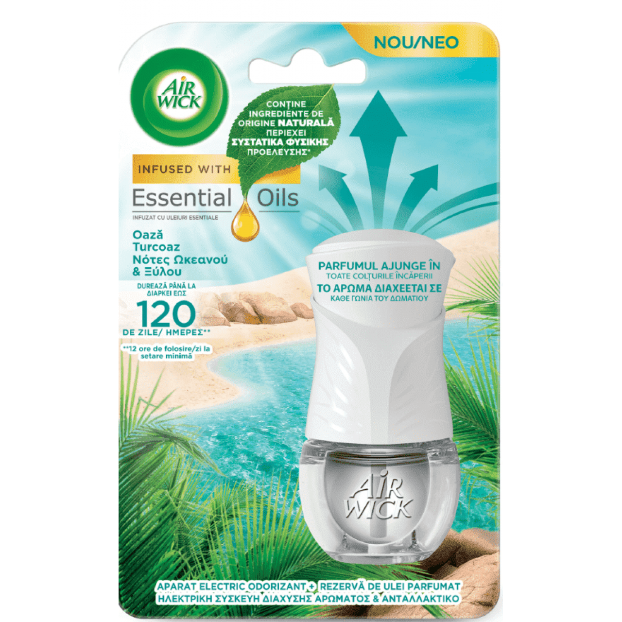 Odorizant Camera Electric Airwick Cu Rezerva 19Ml - Oază Turcoaz