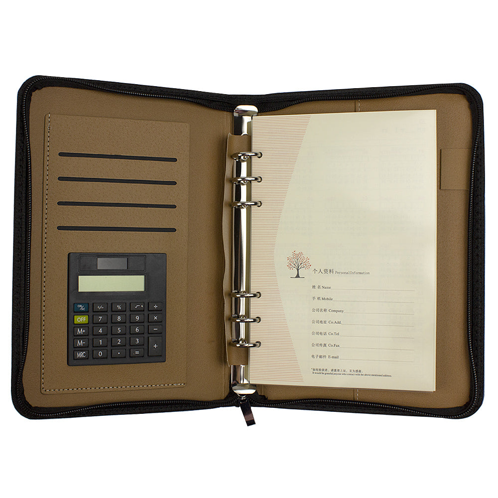Organizer Mare 25.2 *18 Cm Cu Calculator, Inchidere Cu Fermoar Rosu