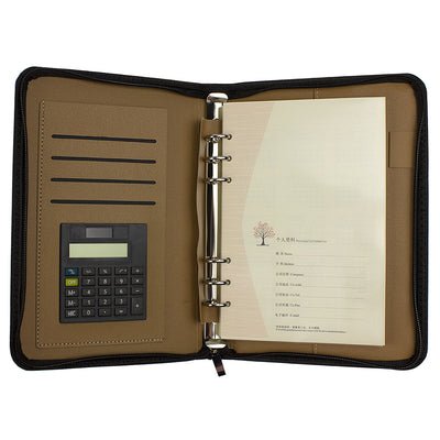 Organizer Mare 25.2 *18 Cm Cu Calculator, Inchidere Cu Fermoar Rosu
