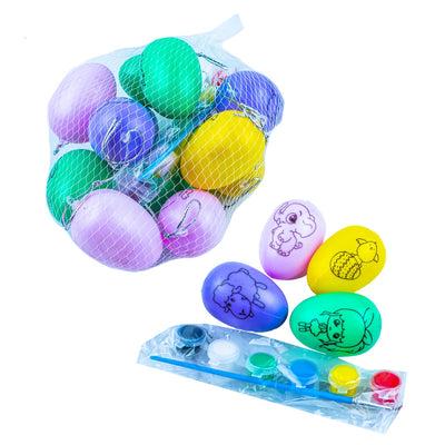 Oua Pentru Pictat + Acuarele, 12 Buc/Set