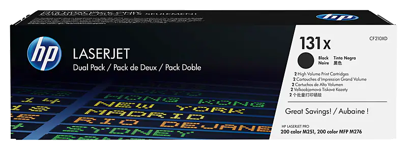 Set Toner HP 131X (CF210XD), negru (black), original, 2400 pagini