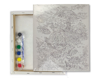 Panza Pictat Predesenata Pe Sasiu 24*30Cm, 6 Culori Si Pensula Evoffice